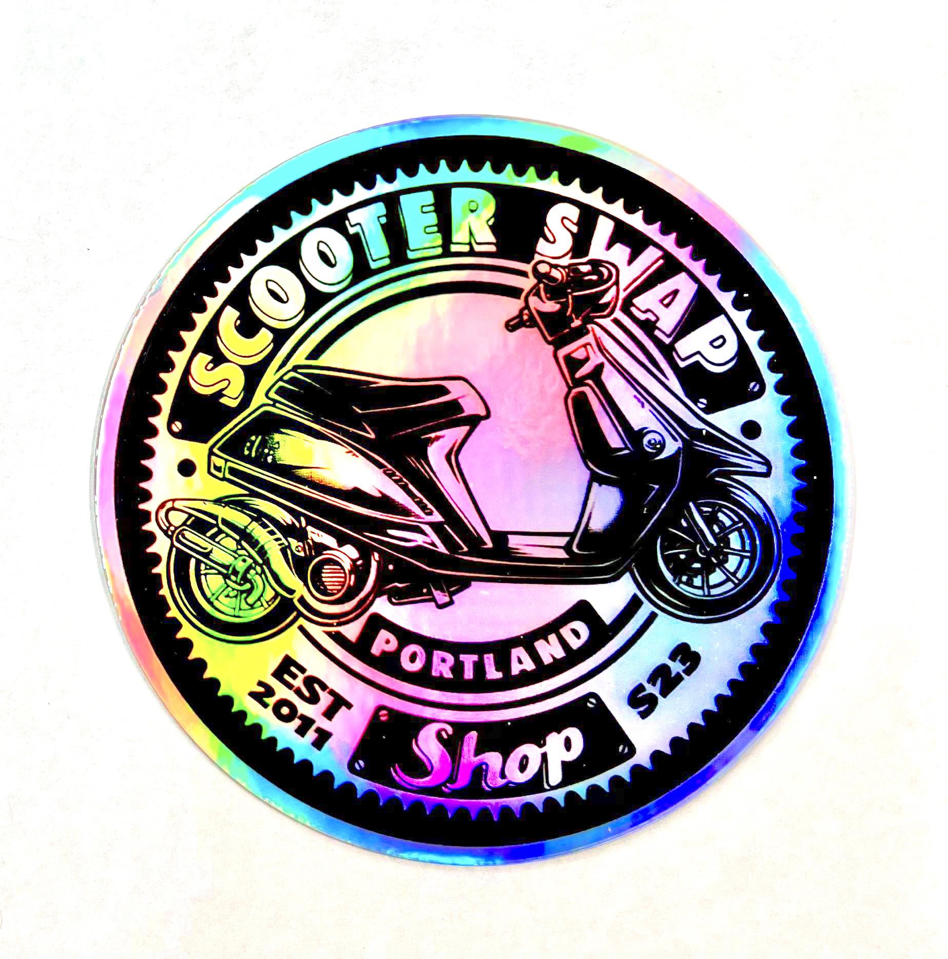 Retro Vintage Blue Scooter Logo Design Graphic by nipnoob · Creative Fabrica